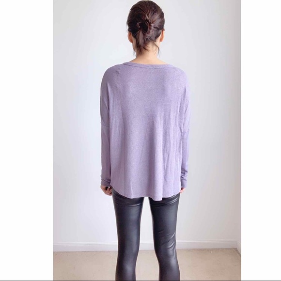 LOUNGEWEAR Waffle Knit Top - LAVENDER - Picture 6 of 6